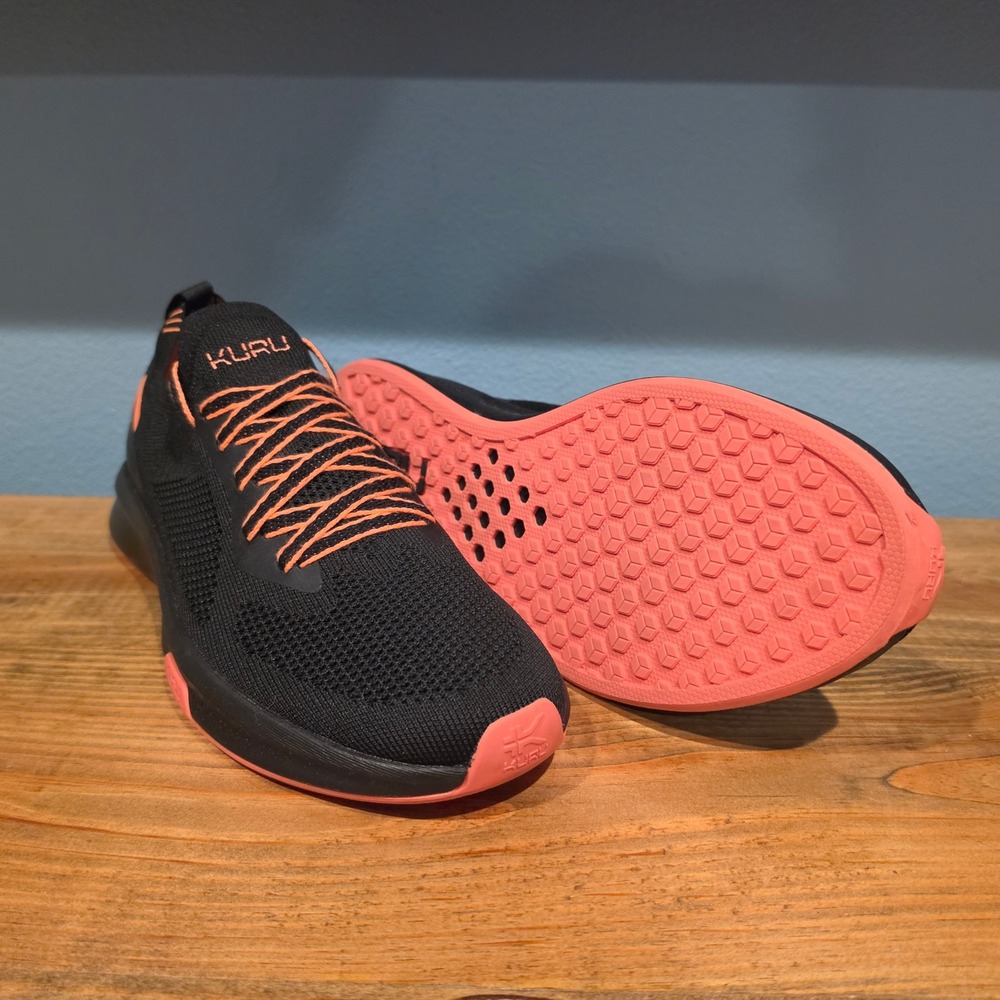 Kuru Womens Flux Running Shoes Black Coral Orthopedic Support Sneakers Size 11